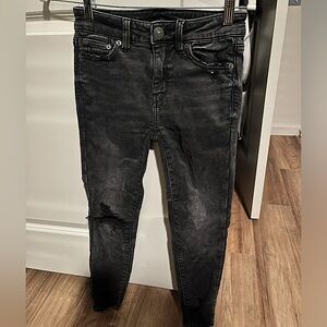 American Eagle Black Distressed Skinny Jeans